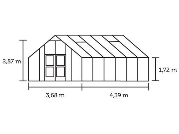 Теплица Juliana Gardener Anthracite, ширина 3,68 метра